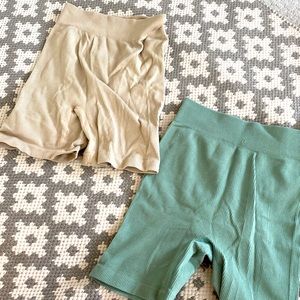 set of biker shorts